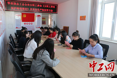 内蒙古鄂前旗总开展女职工维权普法月宣传活动